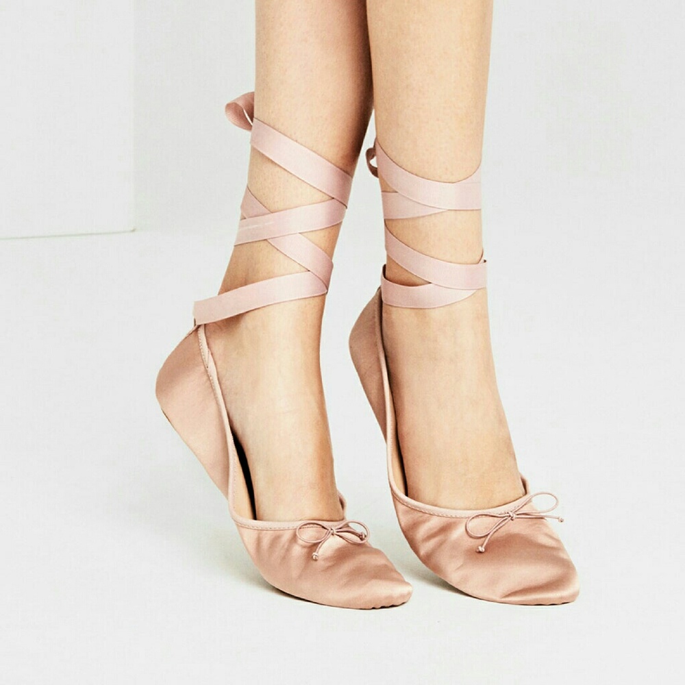 NWT Zara satin ballet flat (7843)